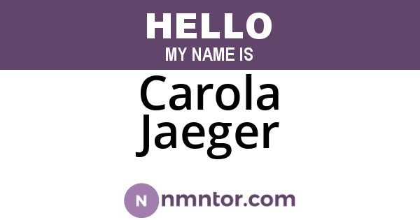 Carola Jaeger