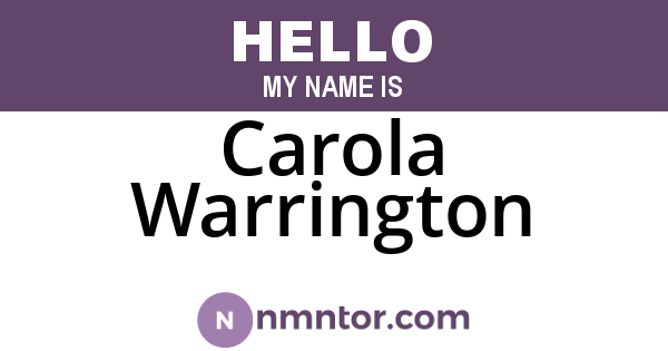 Carola Warrington