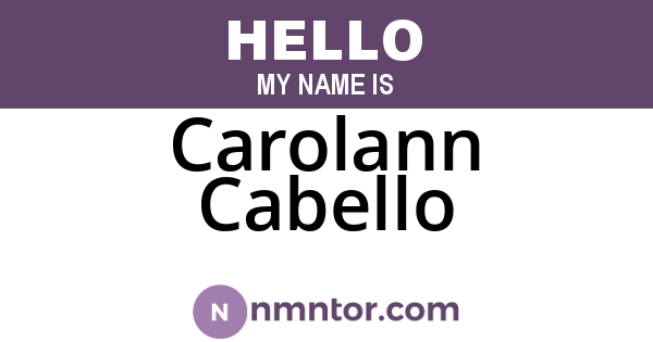 Carolann Cabello