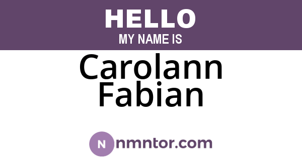 Carolann Fabian