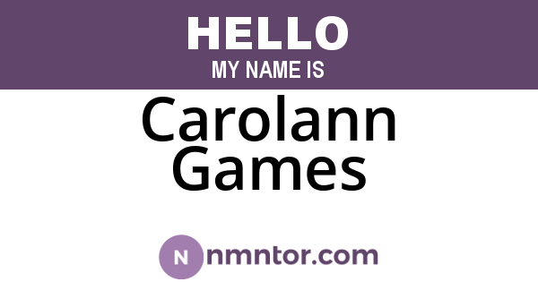 Carolann Games