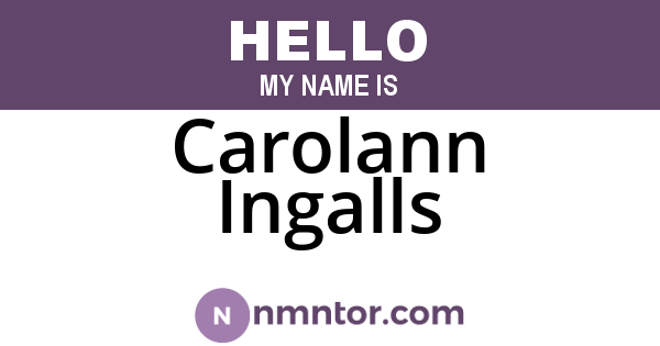 Carolann Ingalls