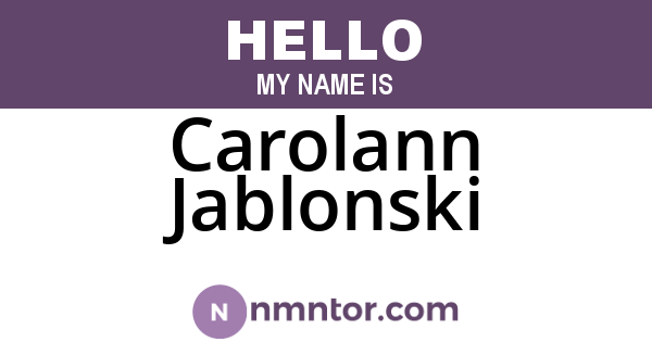 Carolann Jablonski