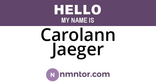 Carolann Jaeger