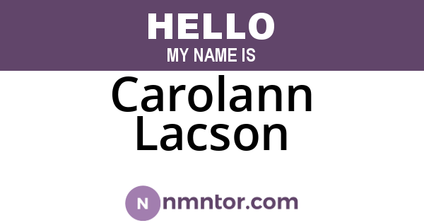 Carolann Lacson