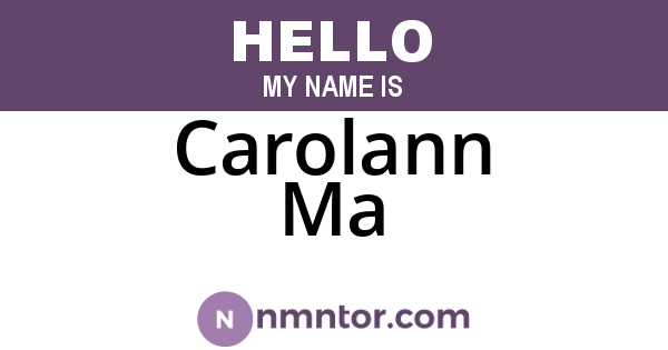 Carolann Ma
