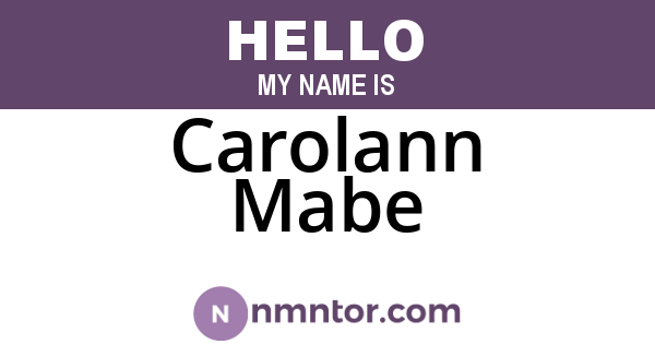 Carolann Mabe