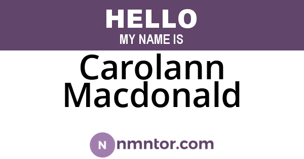 Carolann Macdonald