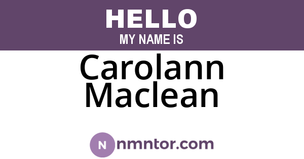 Carolann Maclean