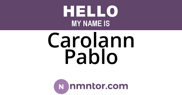 Carolann Pablo