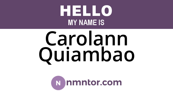 Carolann Quiambao