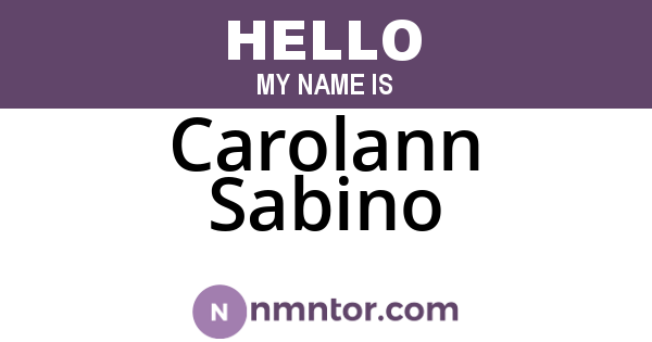 Carolann Sabino