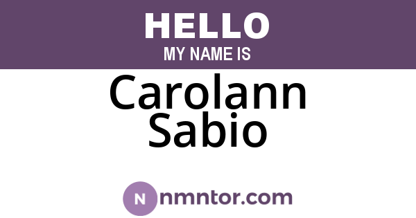 Carolann Sabio