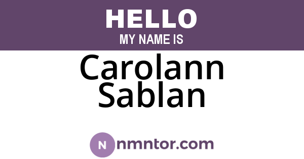 Carolann Sablan
