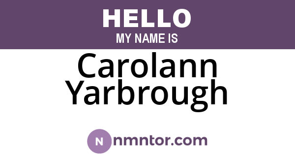 Carolann Yarbrough
