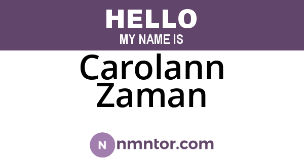 Carolann Zaman