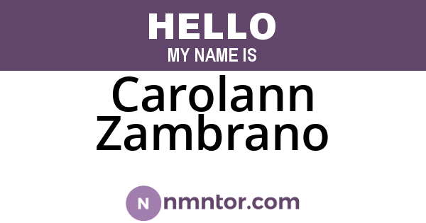 Carolann Zambrano