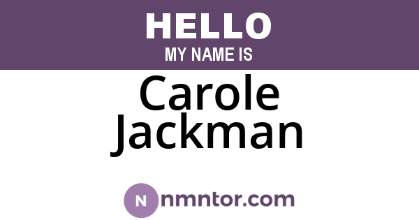 Carole Jackman