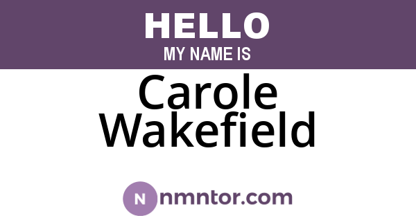Carole Wakefield
