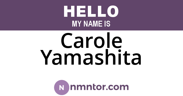 Carole Yamashita