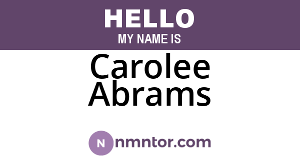 Carolee Abrams