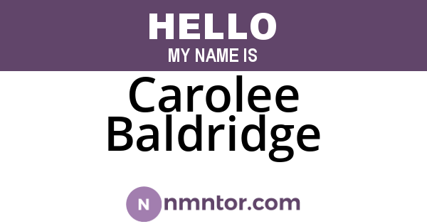Carolee Baldridge