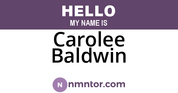 Carolee Baldwin