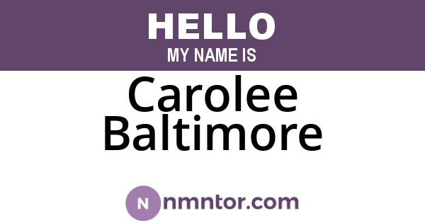 Carolee Baltimore