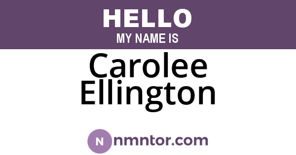 Carolee Ellington