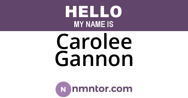 Carolee Gannon
