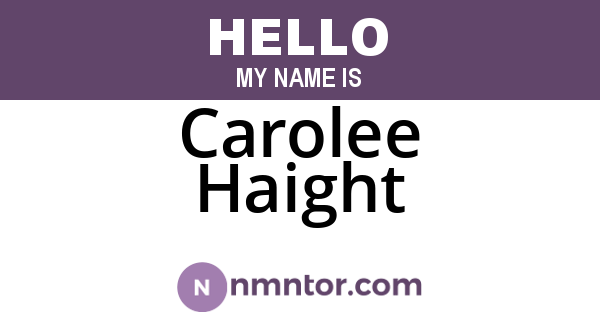 Carolee Haight