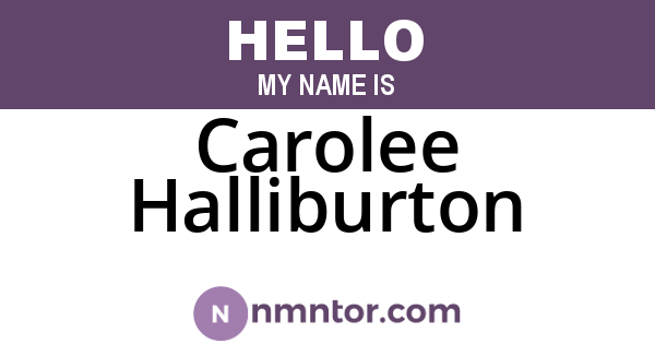 Carolee Halliburton