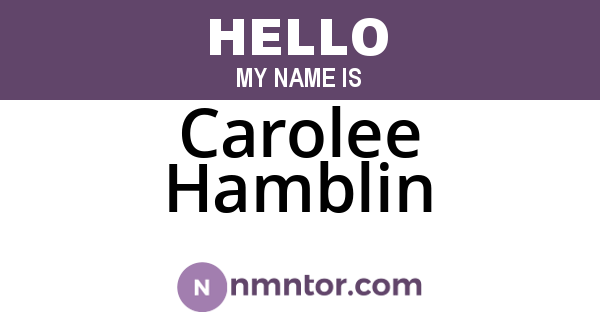Carolee Hamblin