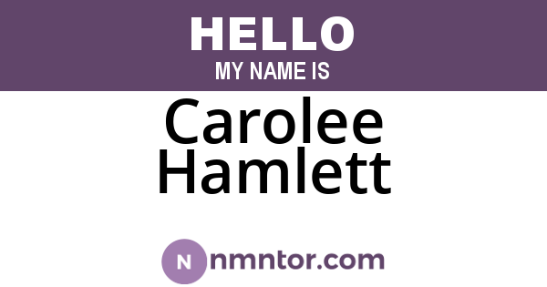 Carolee Hamlett