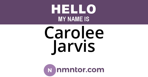 Carolee Jarvis