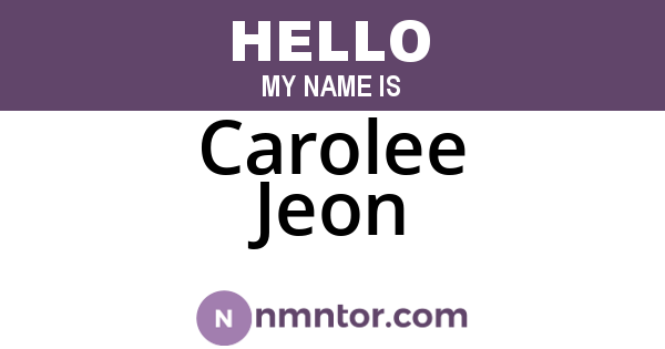Carolee Jeon