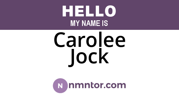 Carolee Jock