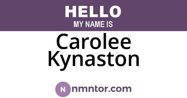 Carolee Kynaston