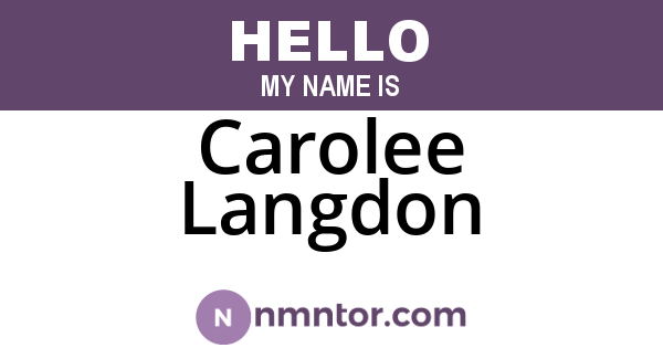 Carolee Langdon
