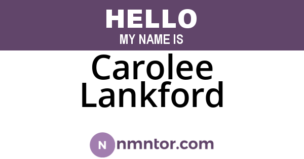 Carolee Lankford