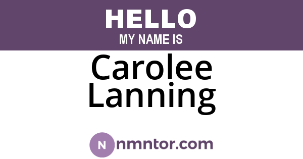 Carolee Lanning