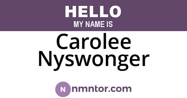 Carolee Nyswonger