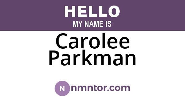 Carolee Parkman