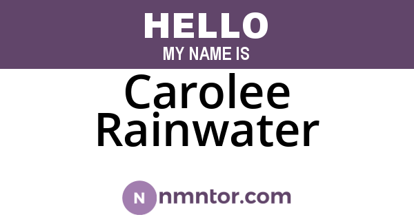 Carolee Rainwater