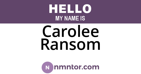 Carolee Ransom