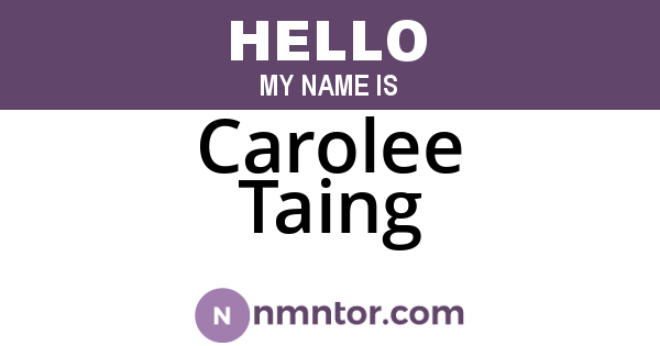 Carolee Taing