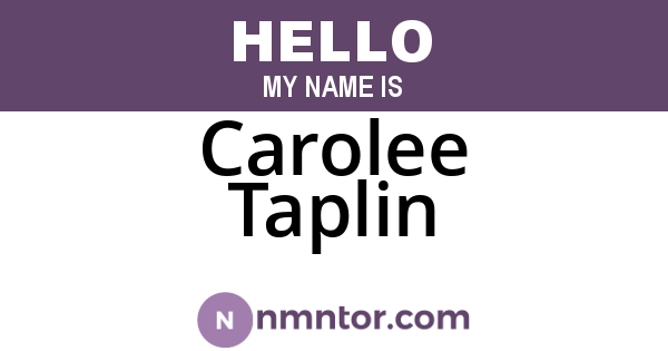 Carolee Taplin