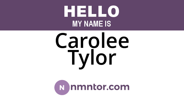 Carolee Tylor