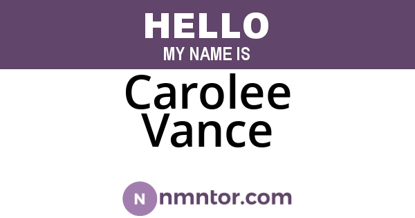 Carolee Vance