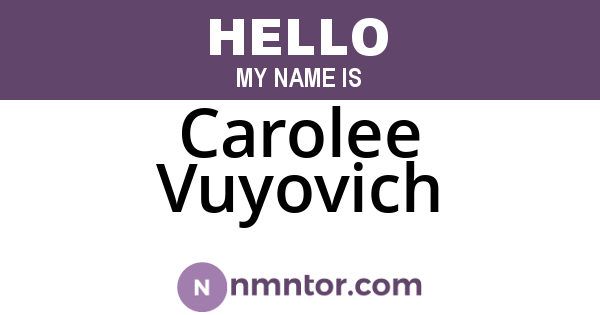 Carolee Vuyovich